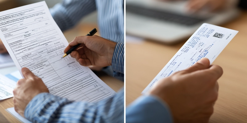 Embassy visa application document requirements showing accepted flight itinerary formats